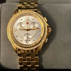 Michele Serein Chronograph Gold and Diamond watch